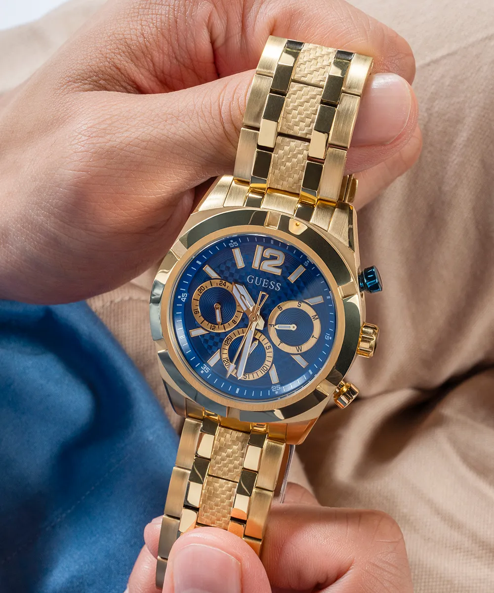 Guess Mens Gold Watches GUESS Mens Gold Tone Multi-function Watch