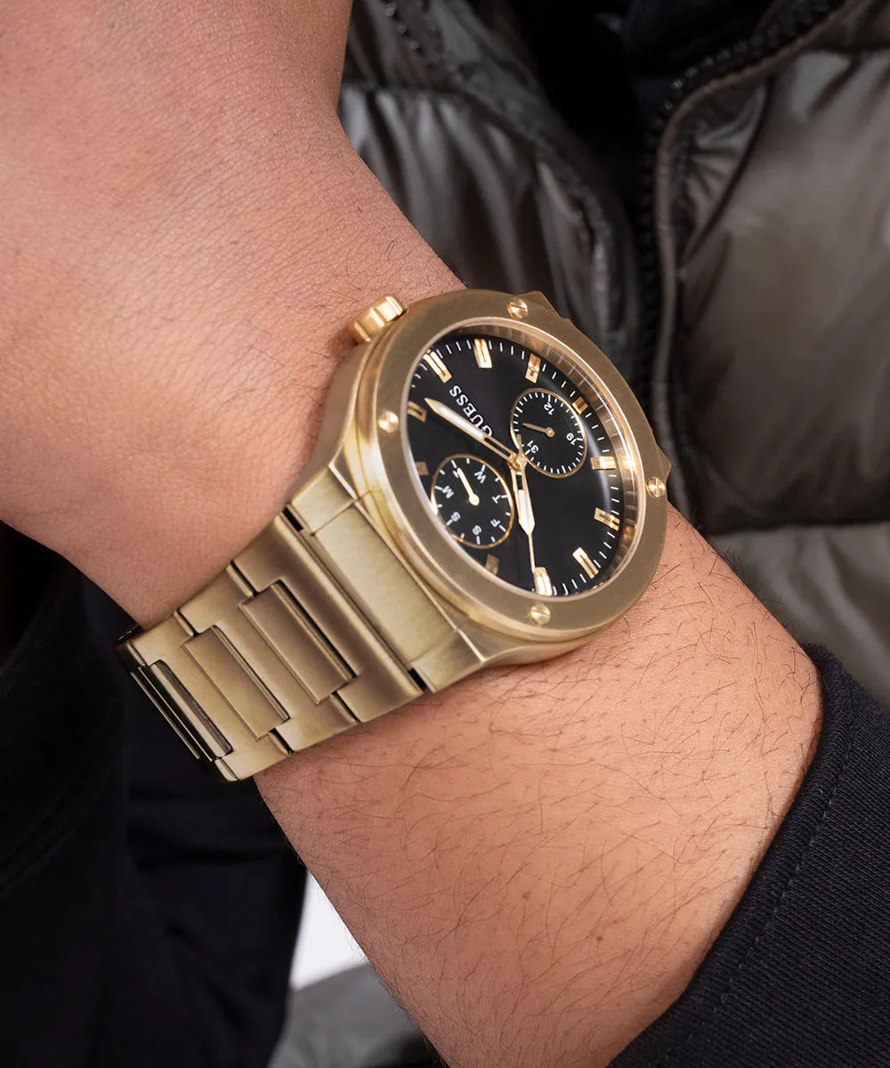 Guess Mens Gold Watches GUESS Mens Gold Tone Multi-function Watch