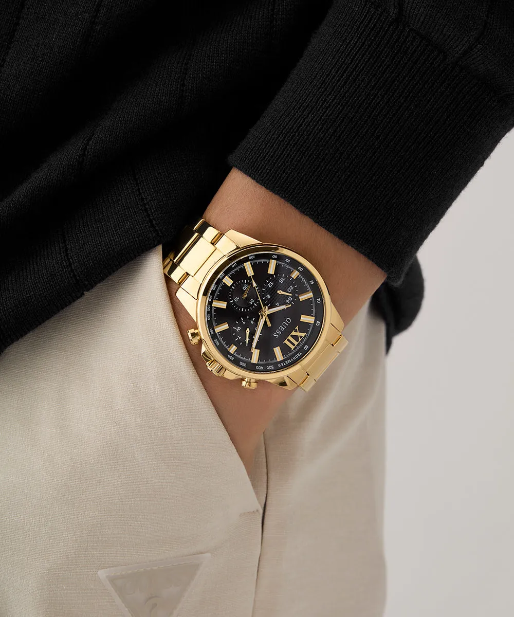 Guess Mens Gold Watches GUESS Mens Gold Tone Multi-function Watch