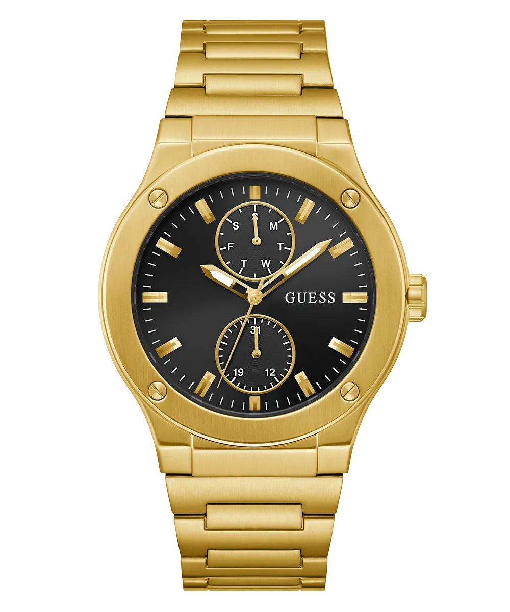 Guess Mens Gold Watches GUESS Mens Gold Tone Multi-function Watch