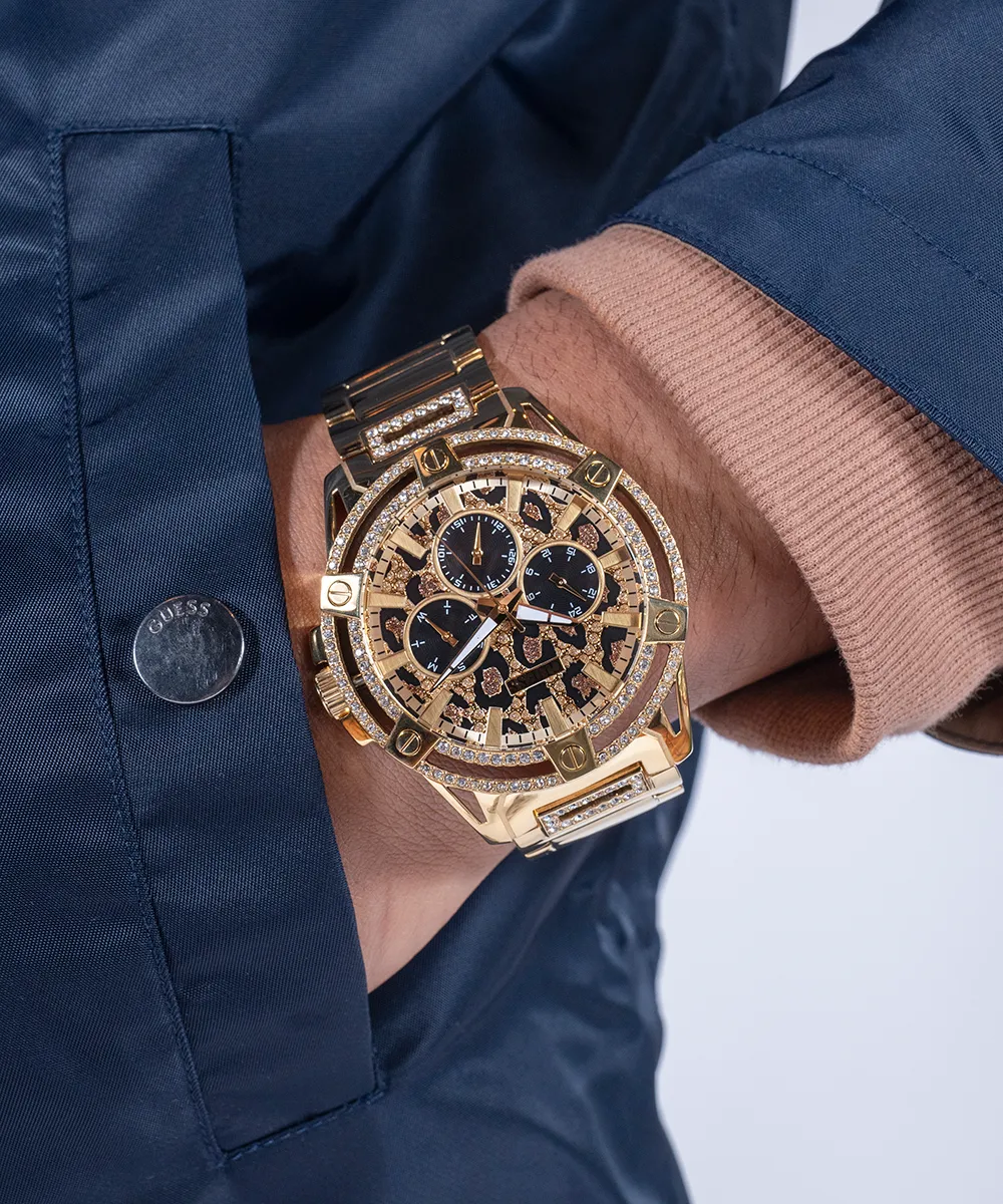 Guess Mens Gold Watches GUESS Mens Gold Tone Multi-function Watch