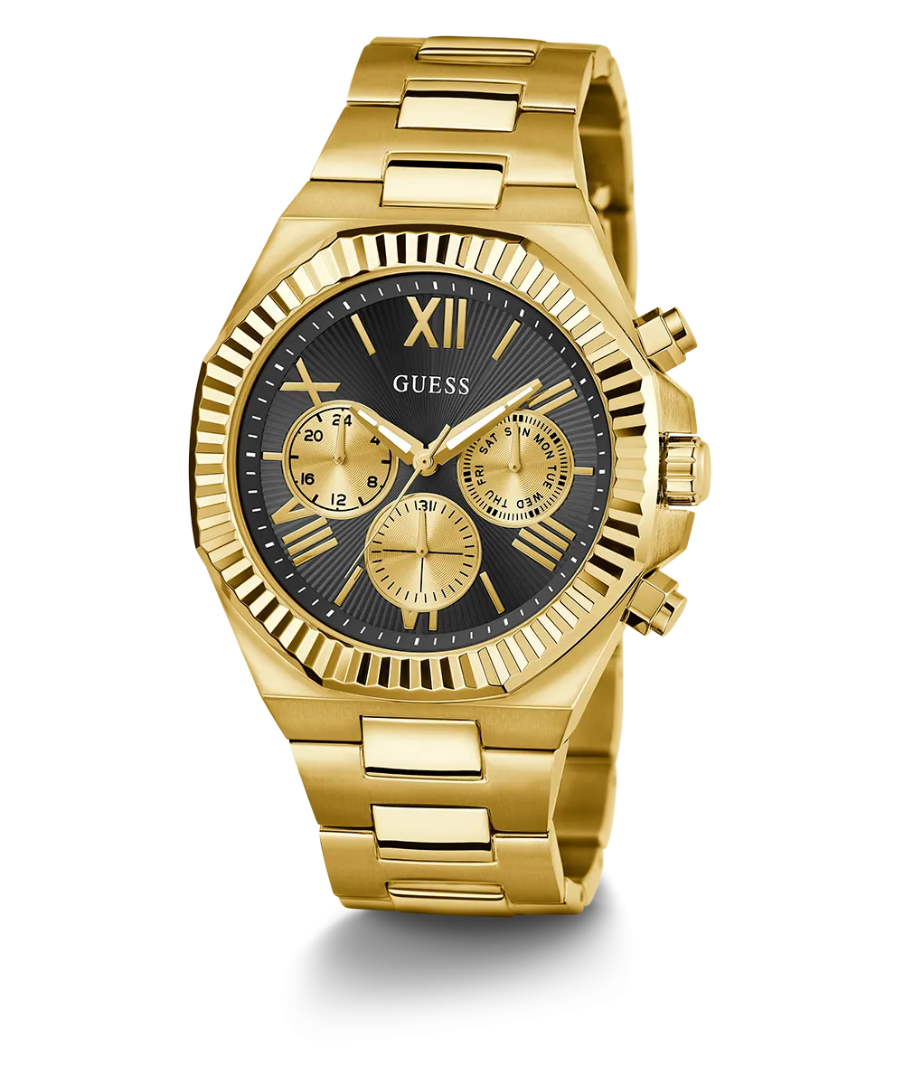 Guess Mens Gold Watches GUESS Mens Gold Tone Multi-function Watch