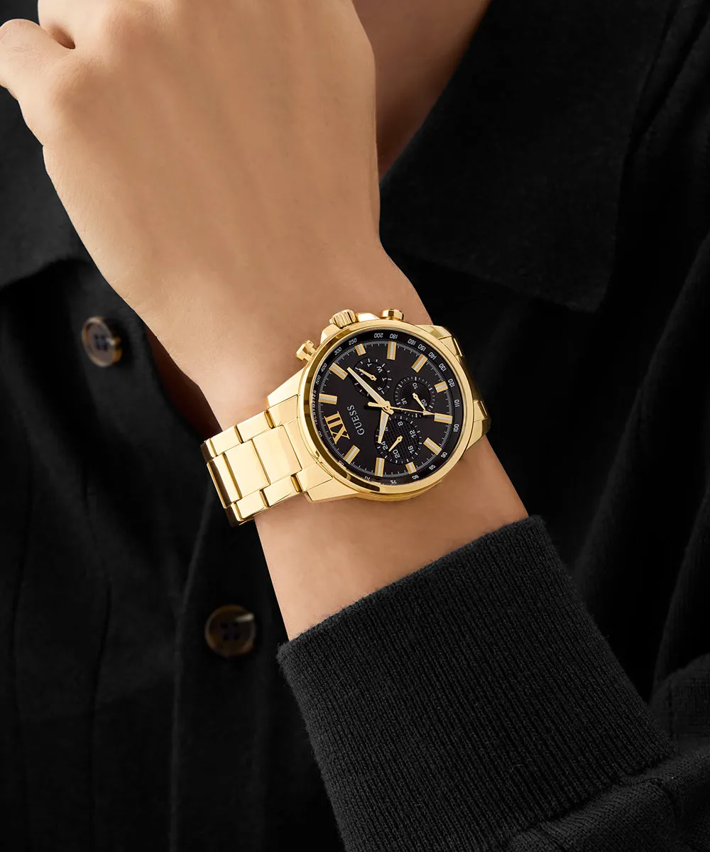 Guess Mens Gold Watches GUESS Mens Gold Tone Multi-function Watch