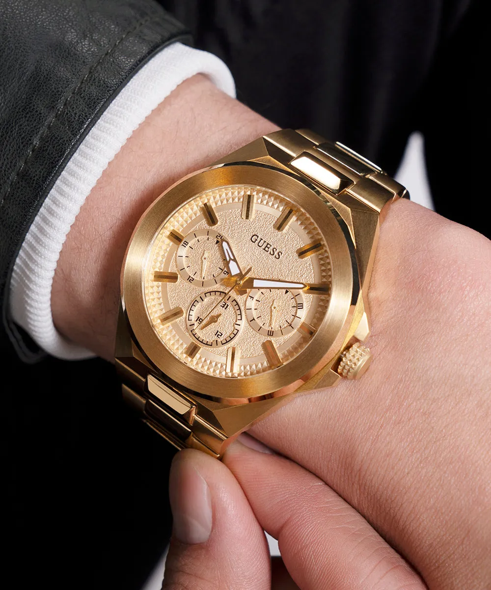 Guess Mens Gold Watches GUESS Mens Gold Tone Multi-function Watch
