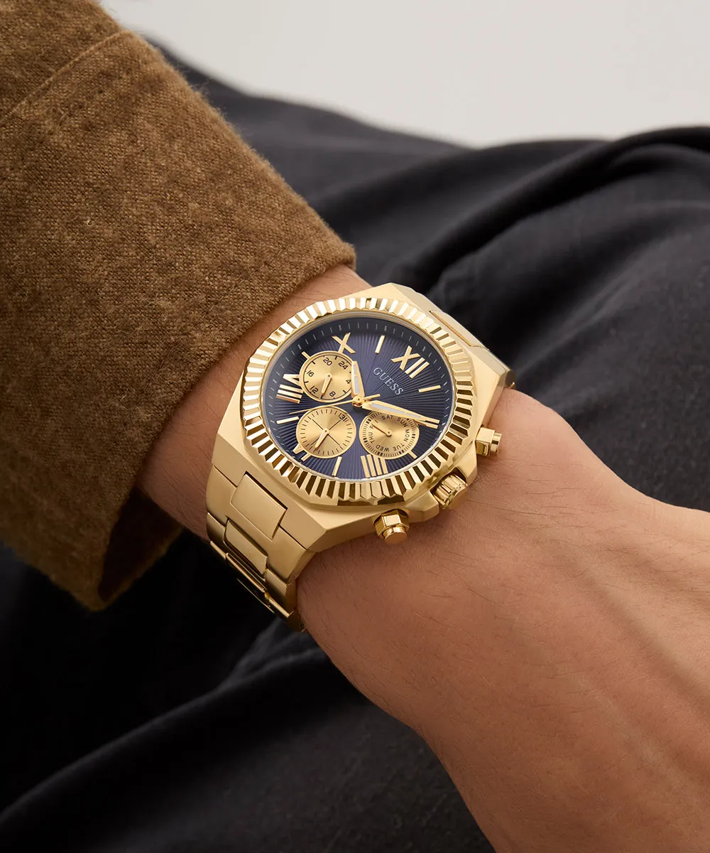 Guess Mens Gold Watches GUESS Mens Gold Tone Multi-function Watch