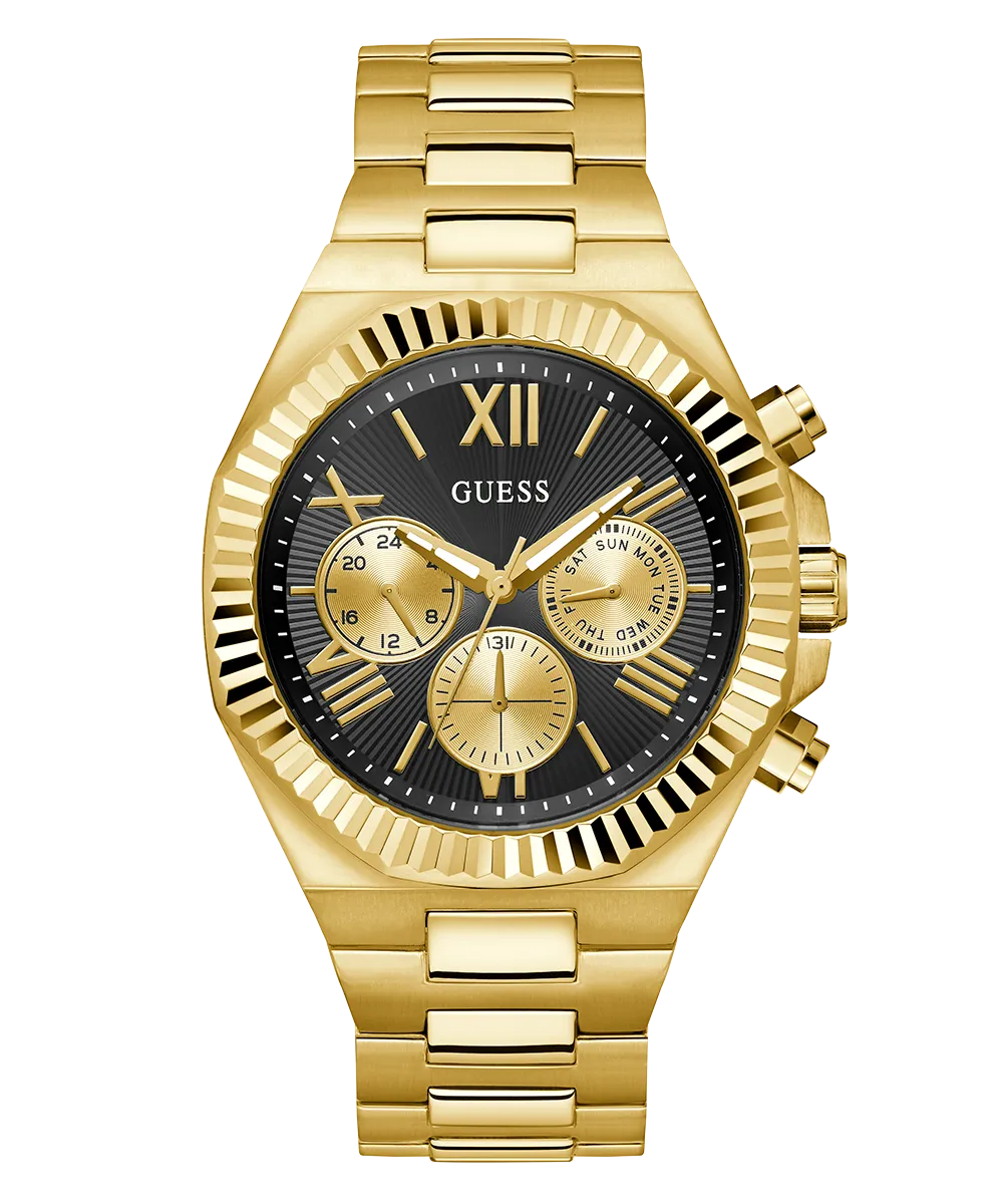 Guess Mens Gold Watches GUESS Mens Gold Tone Multi-function Watch