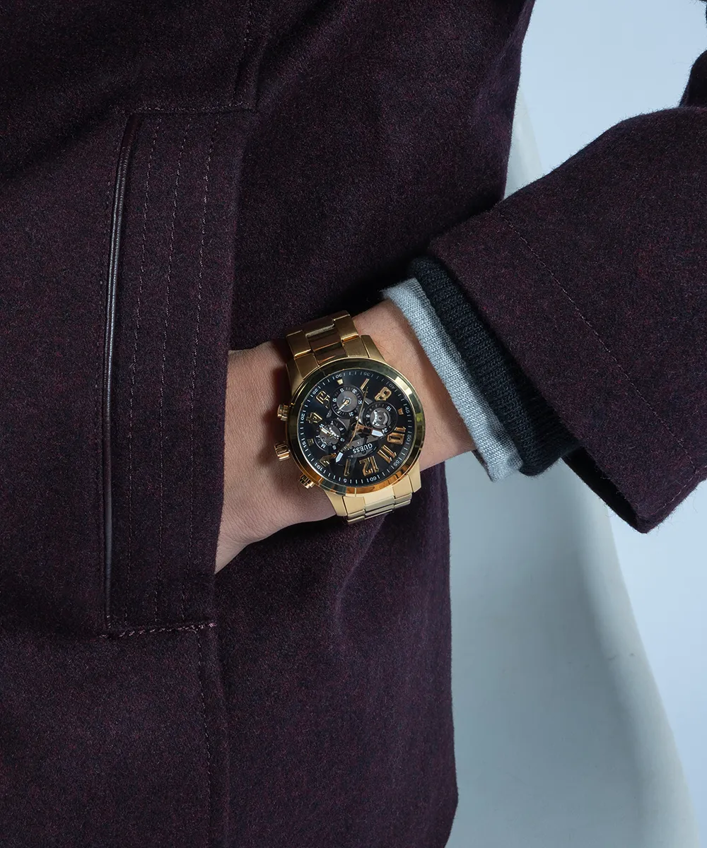 Guess Mens Gold Watches GUESS Mens Gold Tone Multi-function Watch