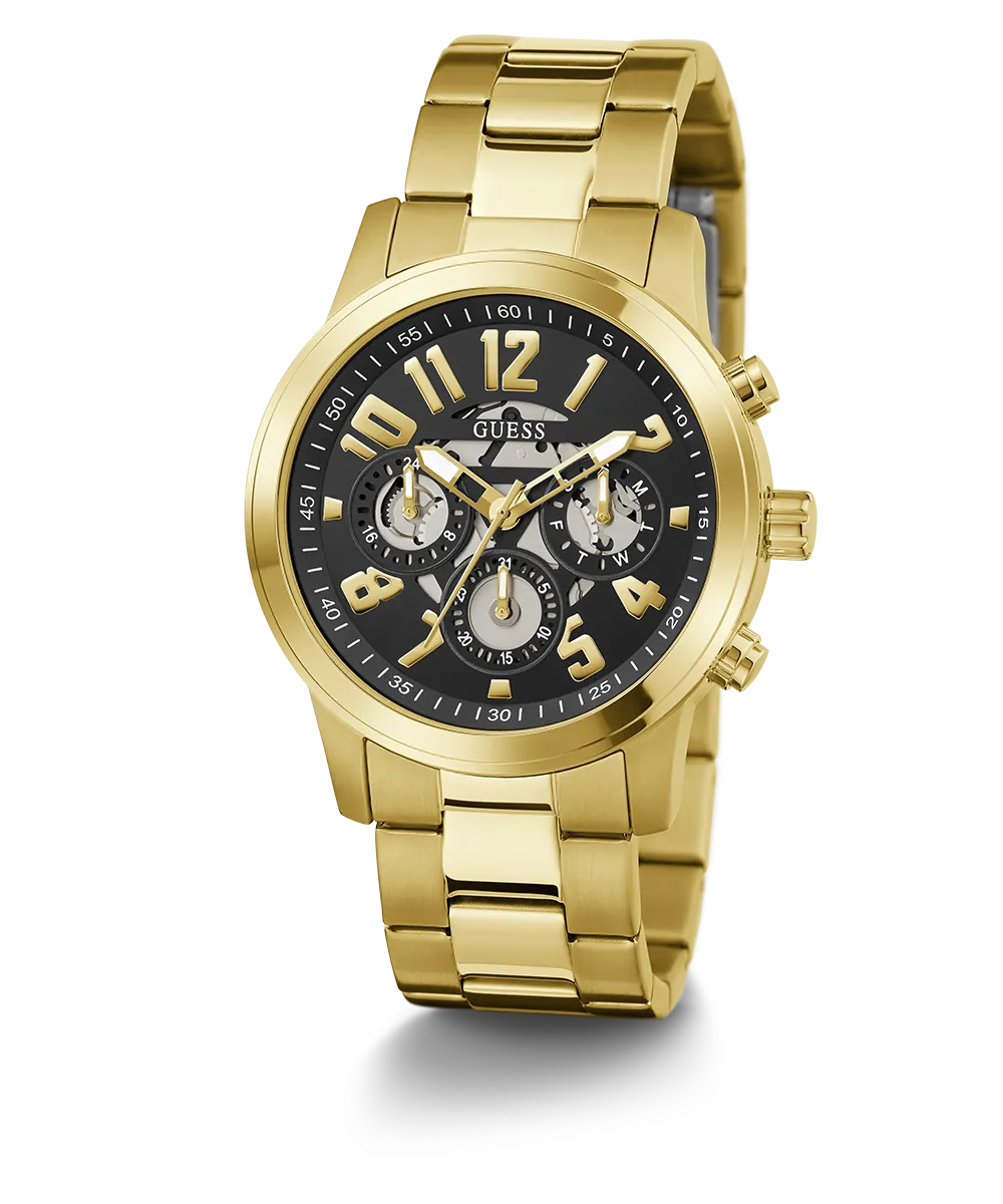 Guess Mens Gold Watches GUESS Mens Gold Tone Multi-function Watch