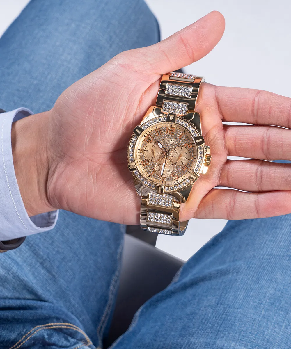 Guess Mens Gold Watches GUESS Mens Gold Tone Multi-function Watch