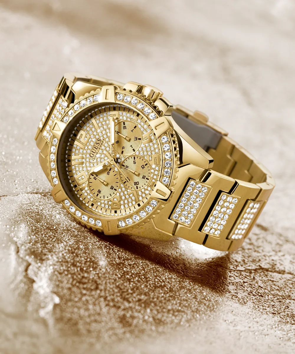Guess Mens Gold Watches GUESS Mens Gold Tone Multi-function Watch