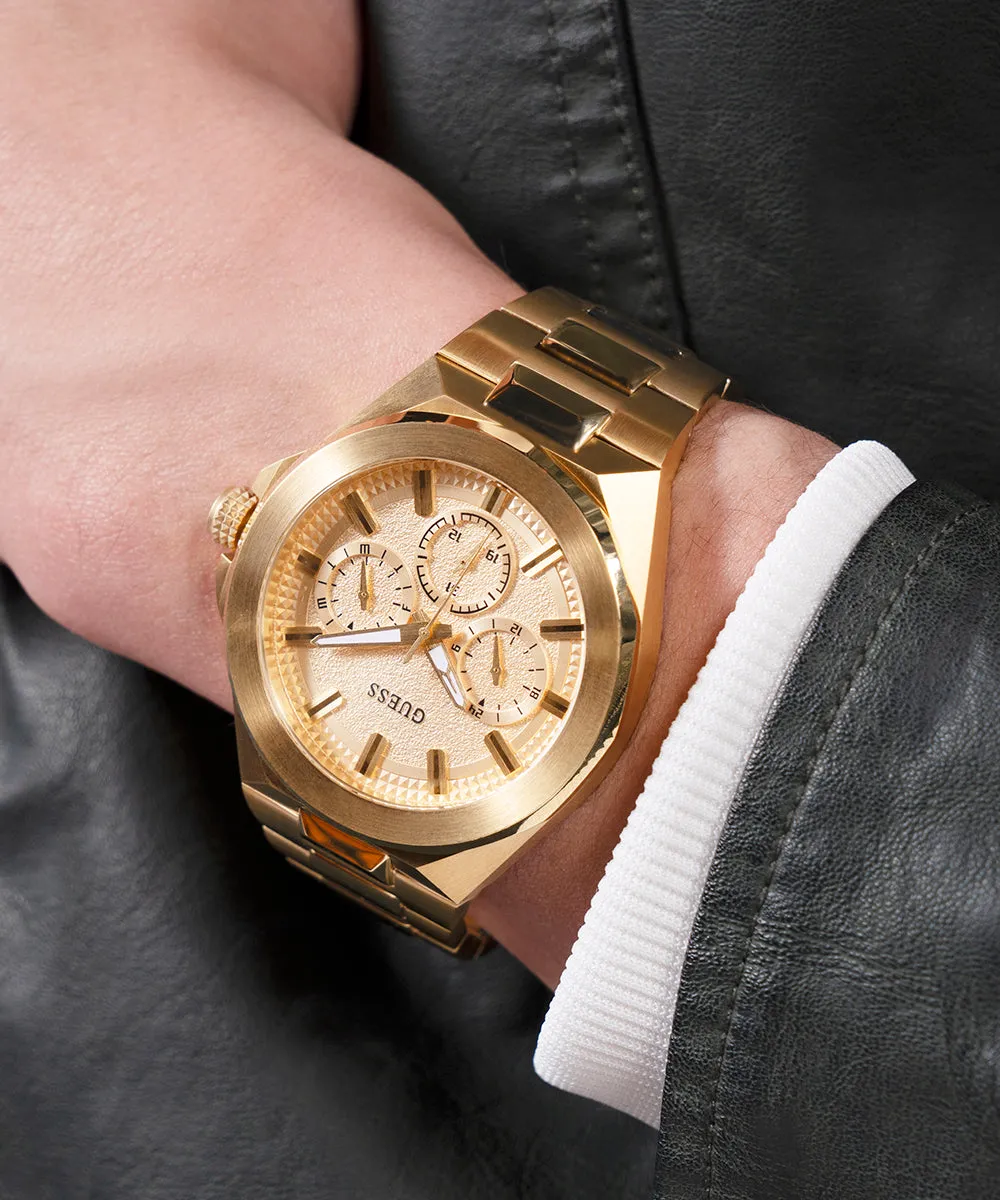 Guess Mens Gold Watches GUESS Mens Gold Tone Multi-function Watch