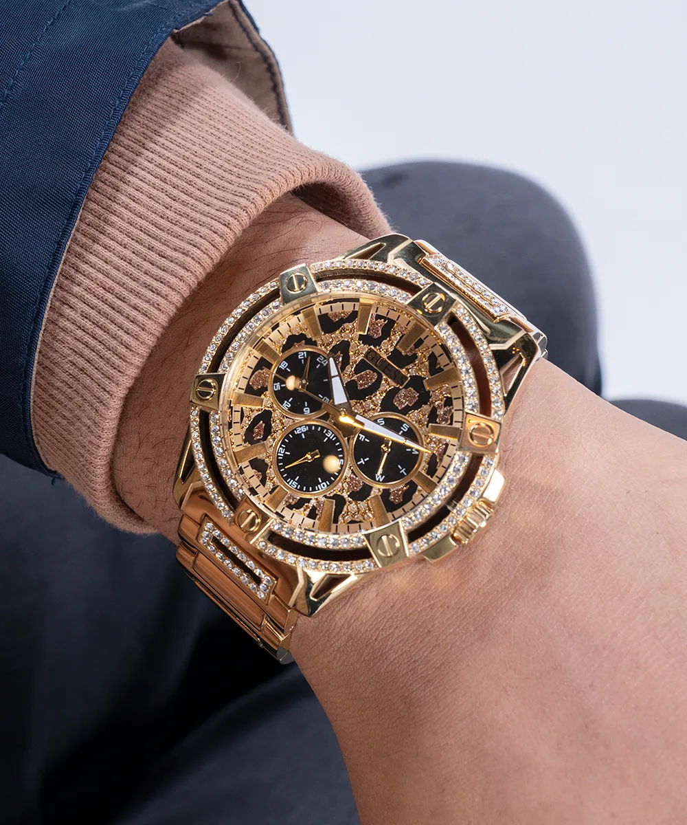 Guess Mens Gold Watches GUESS Mens Gold Tone Multi-function Watch