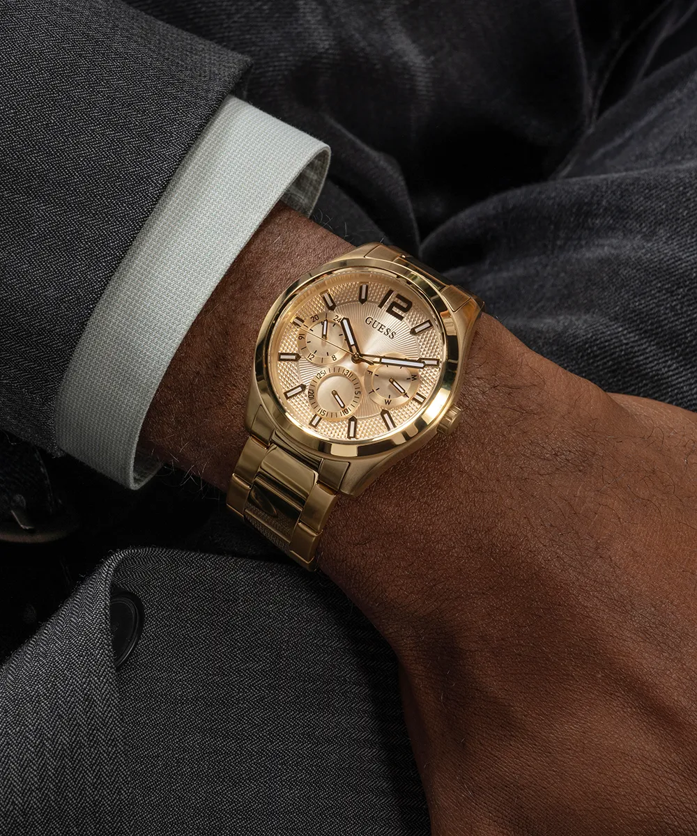 Guess Mens Gold Watches GUESS Mens Gold Tone Multi-function Watch
