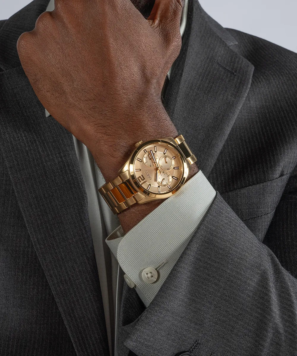 Guess Mens Gold Watches GUESS Mens Gold Tone Multi-function Watch