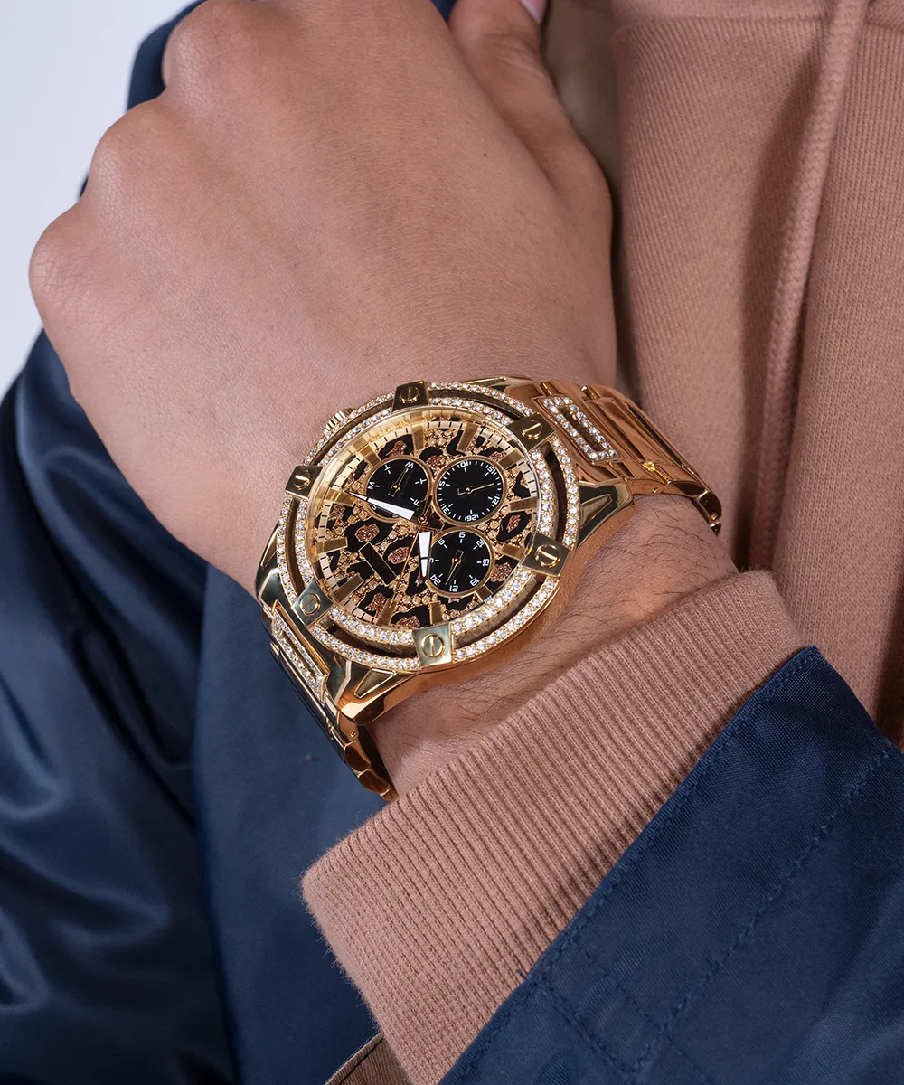 Guess Mens Gold Watches GUESS Mens Gold Tone Multi-function Watch