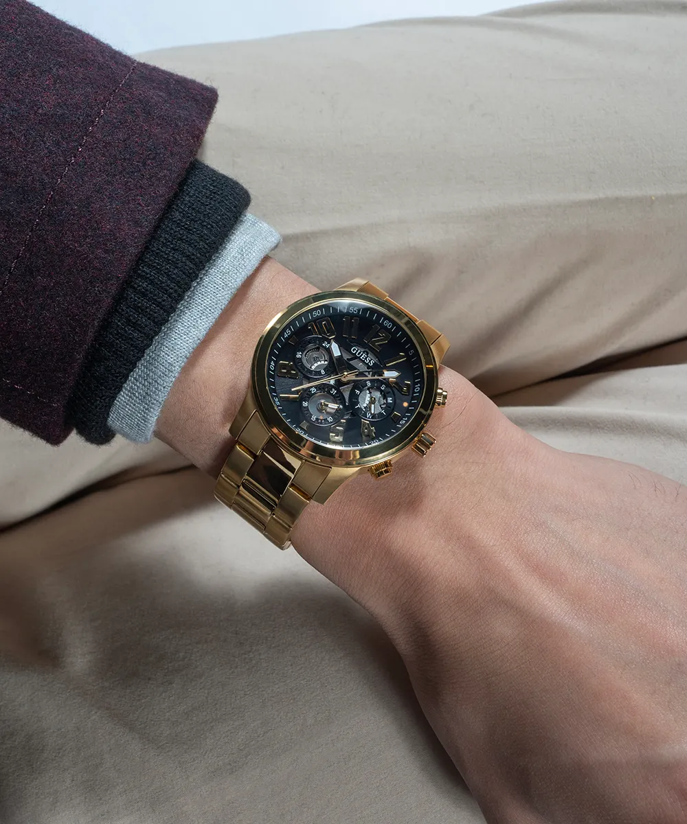 Guess Mens Gold Watches GUESS Mens Gold Tone Multi-function Watch