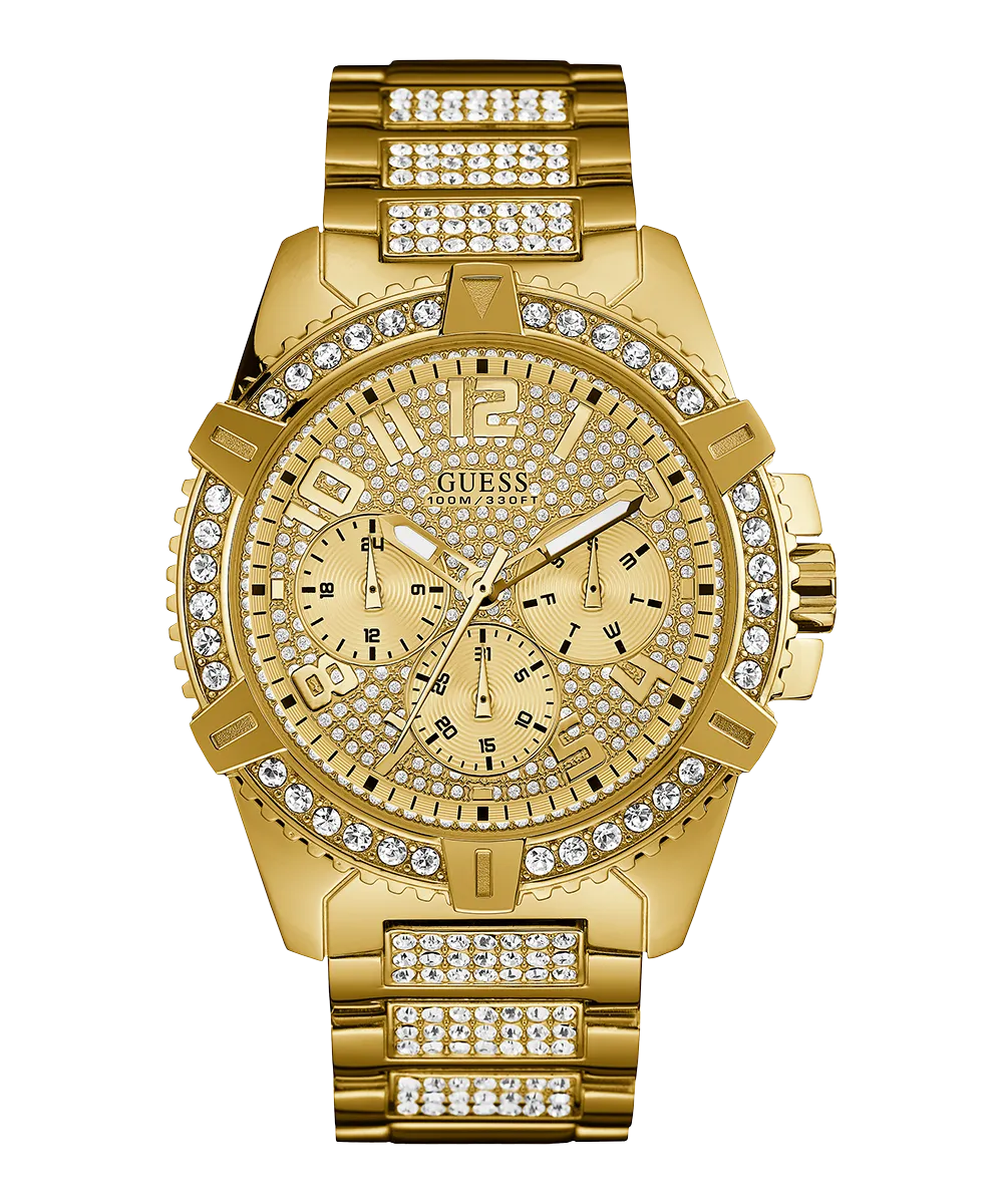 Guess Mens Gold Watches GUESS Mens Gold Tone Multi-function Watch