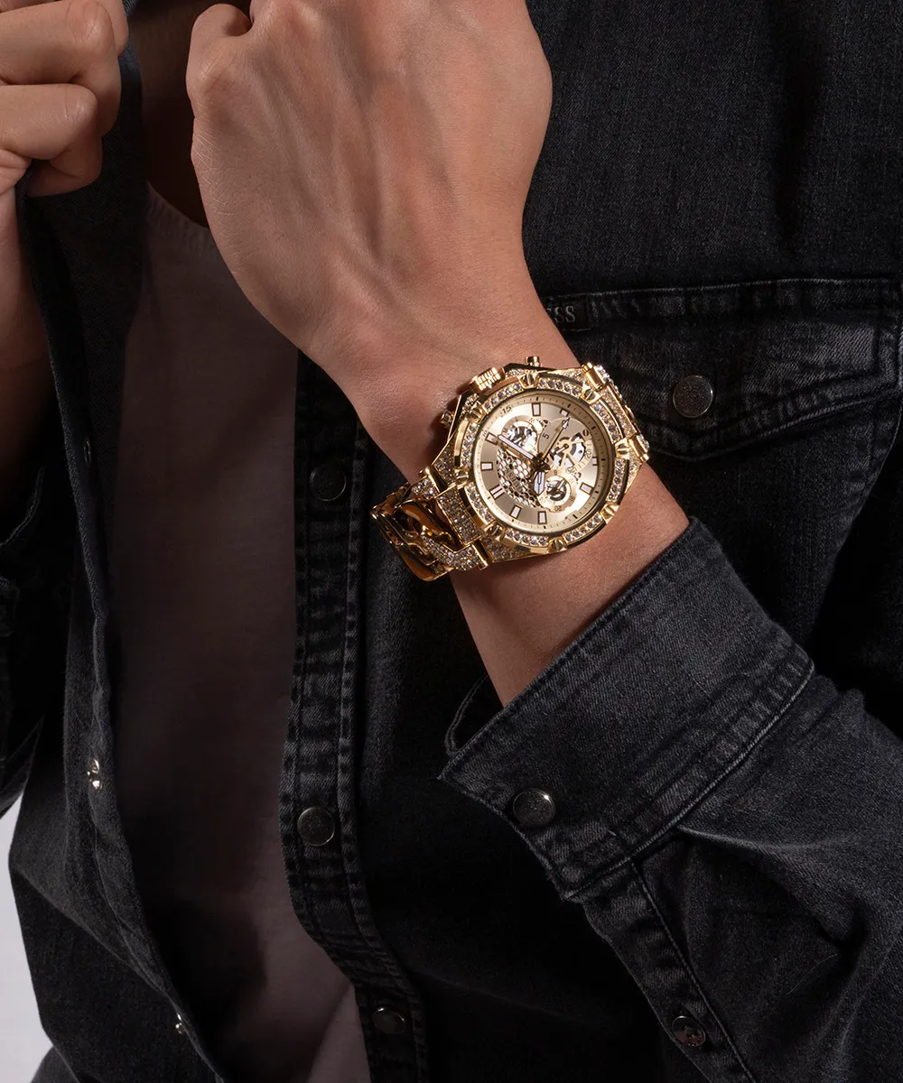 Guess Mens Gold Watches GUESS Mens Gold Tone Multi-function Watch