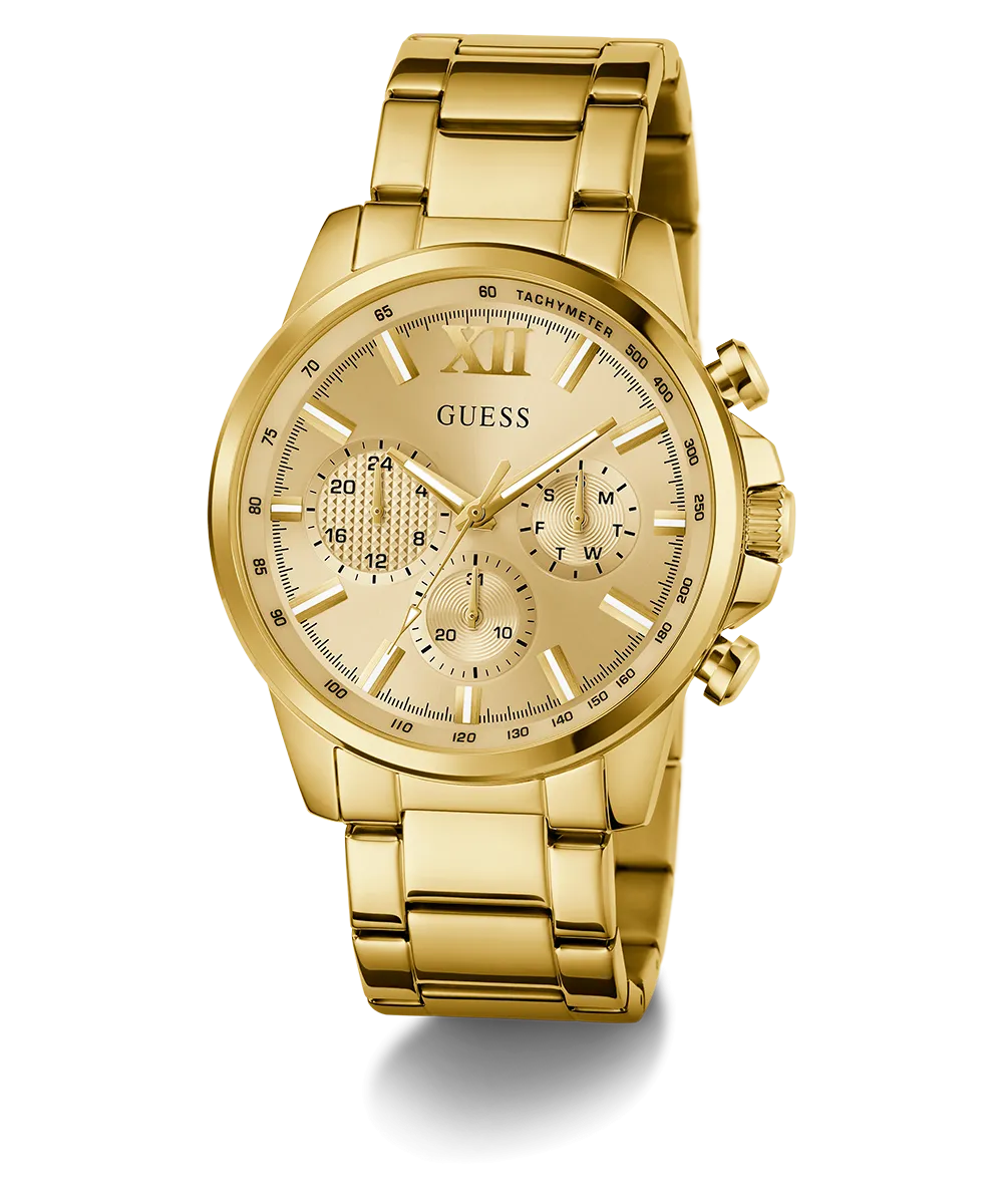 Guess Mens Gold Watches GUESS Mens Gold Tone Multi-function Watch