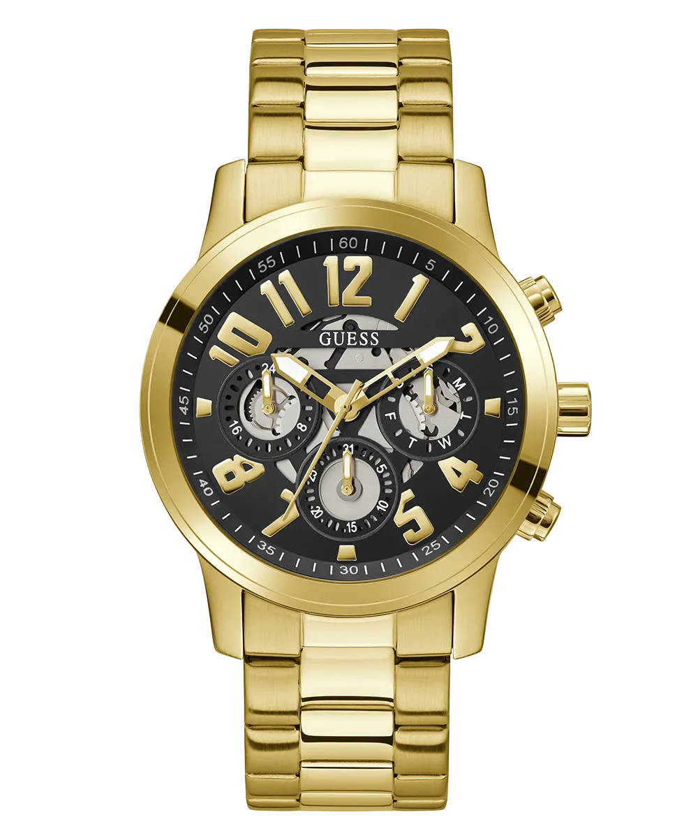 Guess Mens Gold Watches GUESS Mens Gold Tone Multi-function Watch