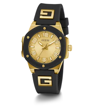 Guess Womens Silicone Watches GUESS Ladies Black 2-Tone Analog Watch