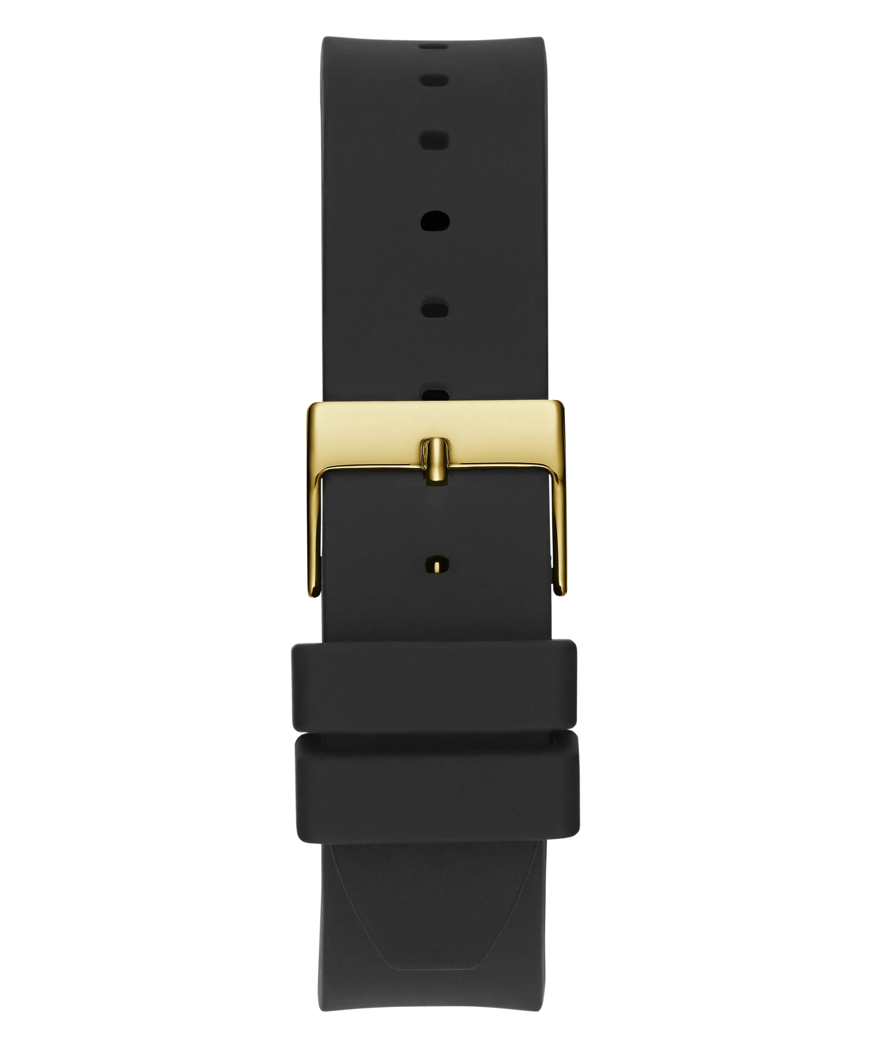 Guess Womens Silicone Watches GUESS Ladies Black Gold Tone Analog Watch