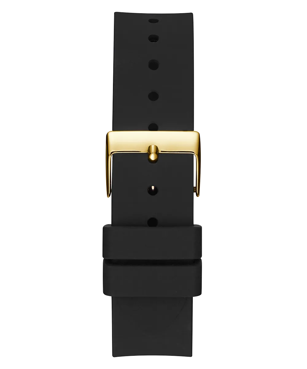 Guess Womens Silicone Watches GUESS Ladies Black Gold Tone Multi-function Watch