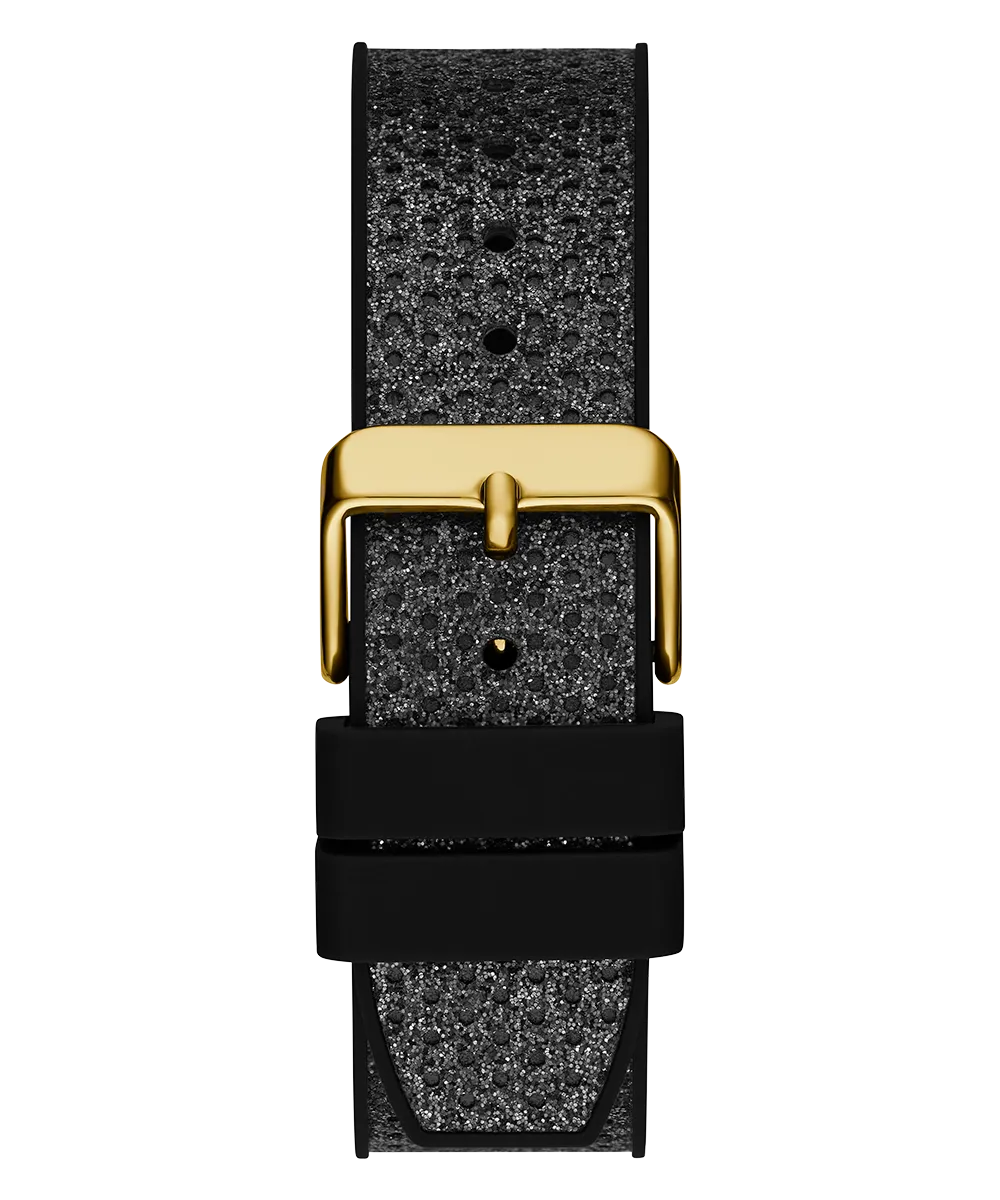 Guess Womens Silicone Watches GUESS Ladies Black Gold Tone Multi-function Watch