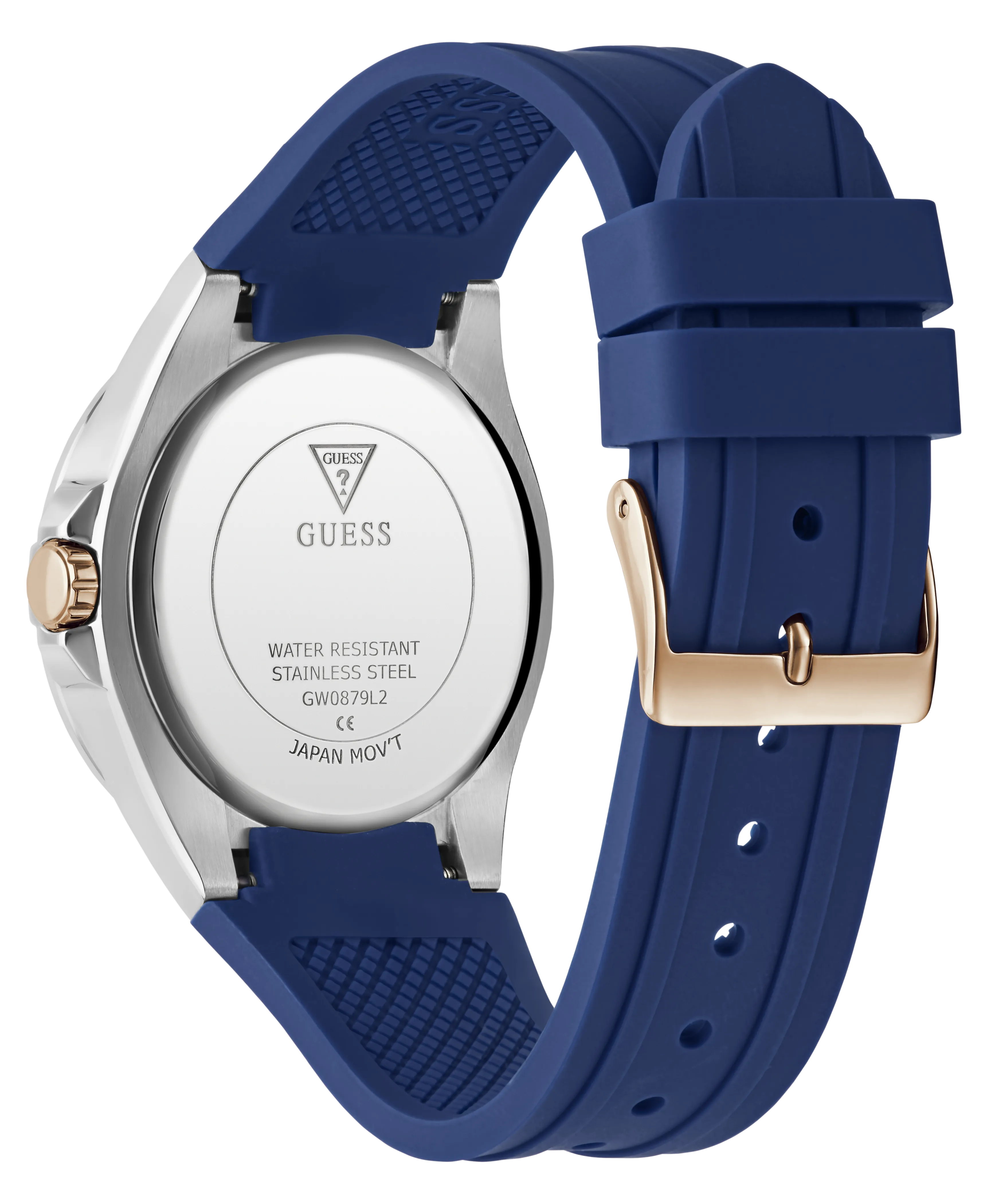 Guess Womens Silicone Watches GUESS Ladies Blue 2-Tone Multi-function Watch