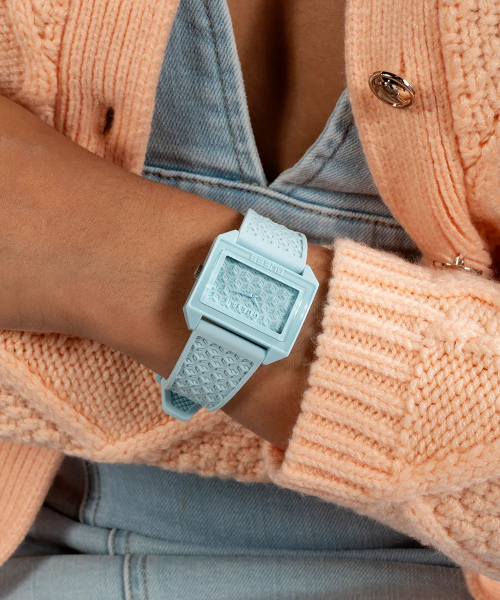Guess Womens Silicone Watches GUESS Ladies Blue Analog Watch