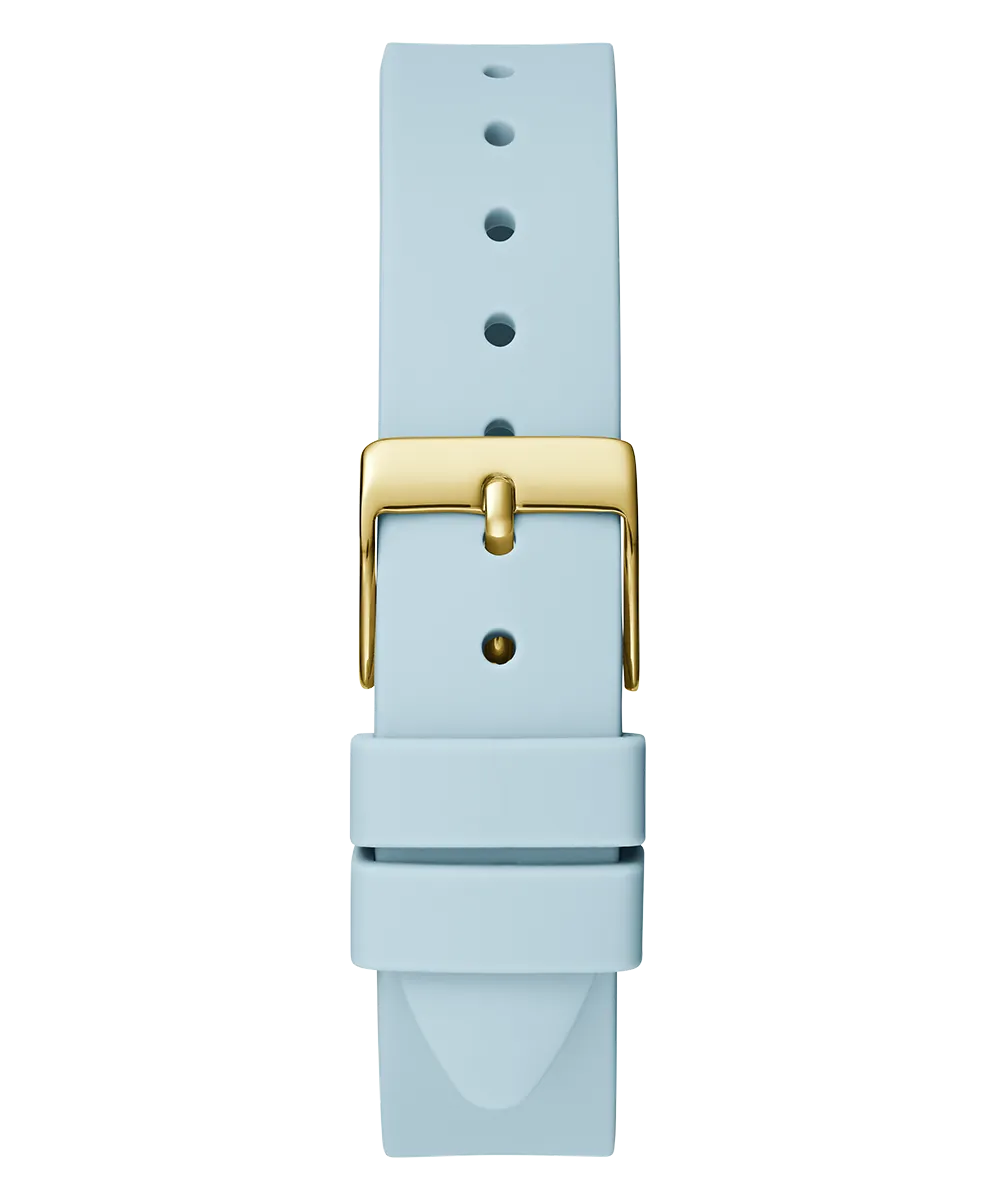 Guess Womens Silicone Watches GUESS Ladies Blue Gold Tone Analog Watch