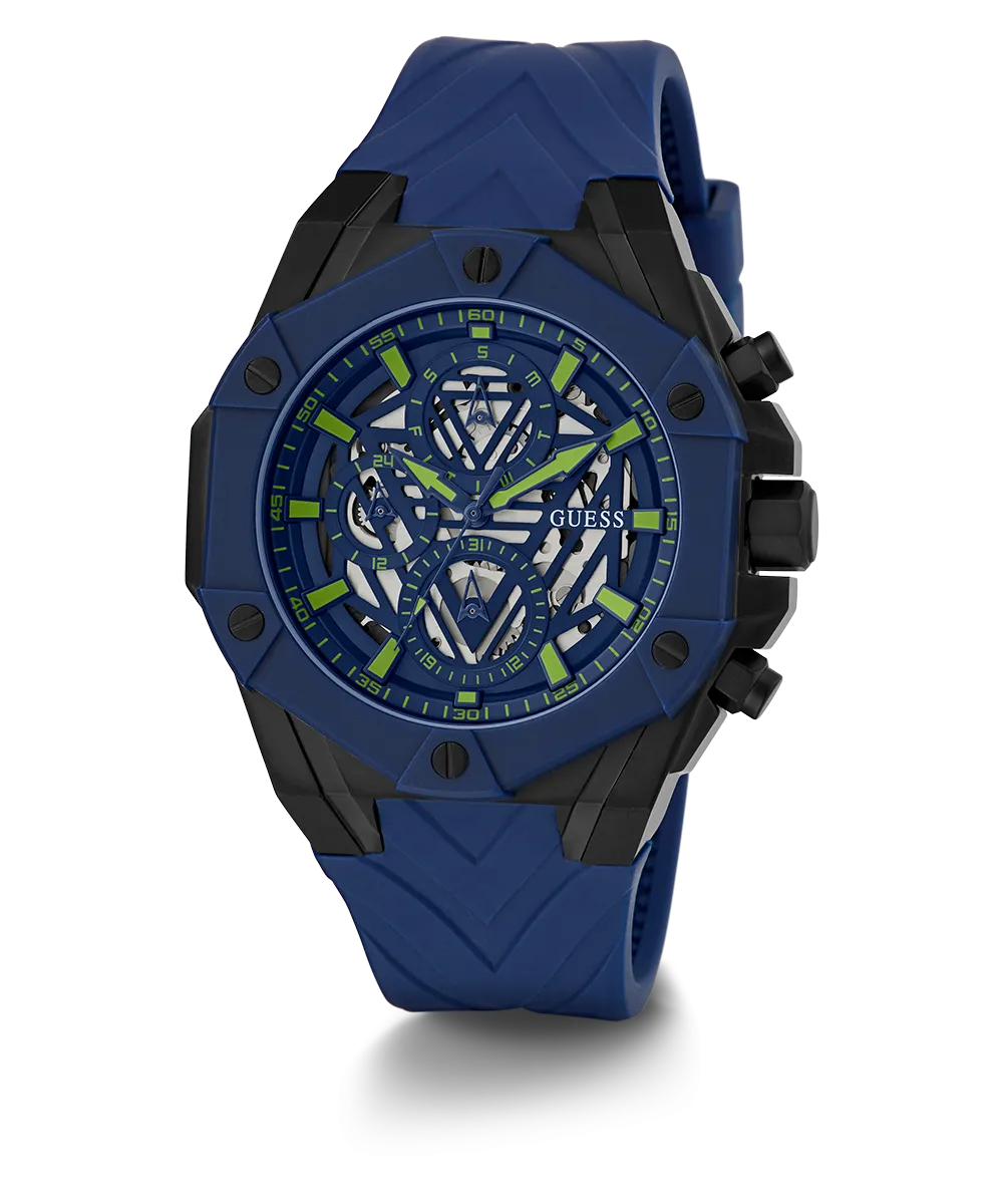 Guess Womens Silicone Watches GUESS Ladies Blue Multi-function Watch