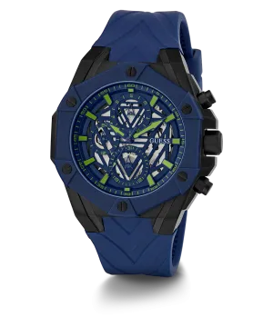 Guess Womens Silicone Watches GUESS Ladies Blue Multi-function Watch