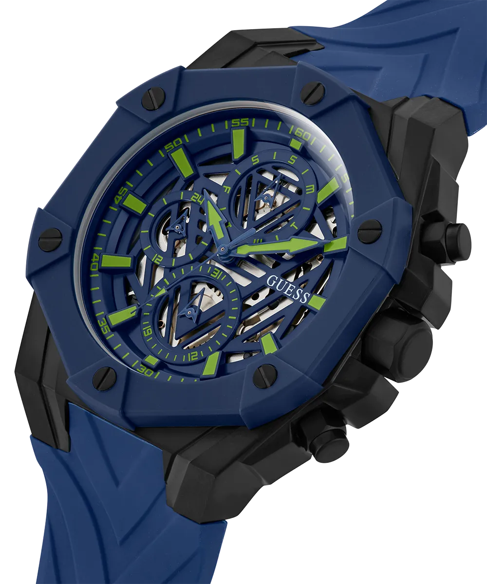 Guess Womens Silicone Watches GUESS Ladies Blue Multi-function Watch