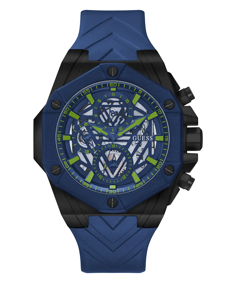 Guess Womens Silicone Watches GUESS Ladies Blue Multi-function Watch