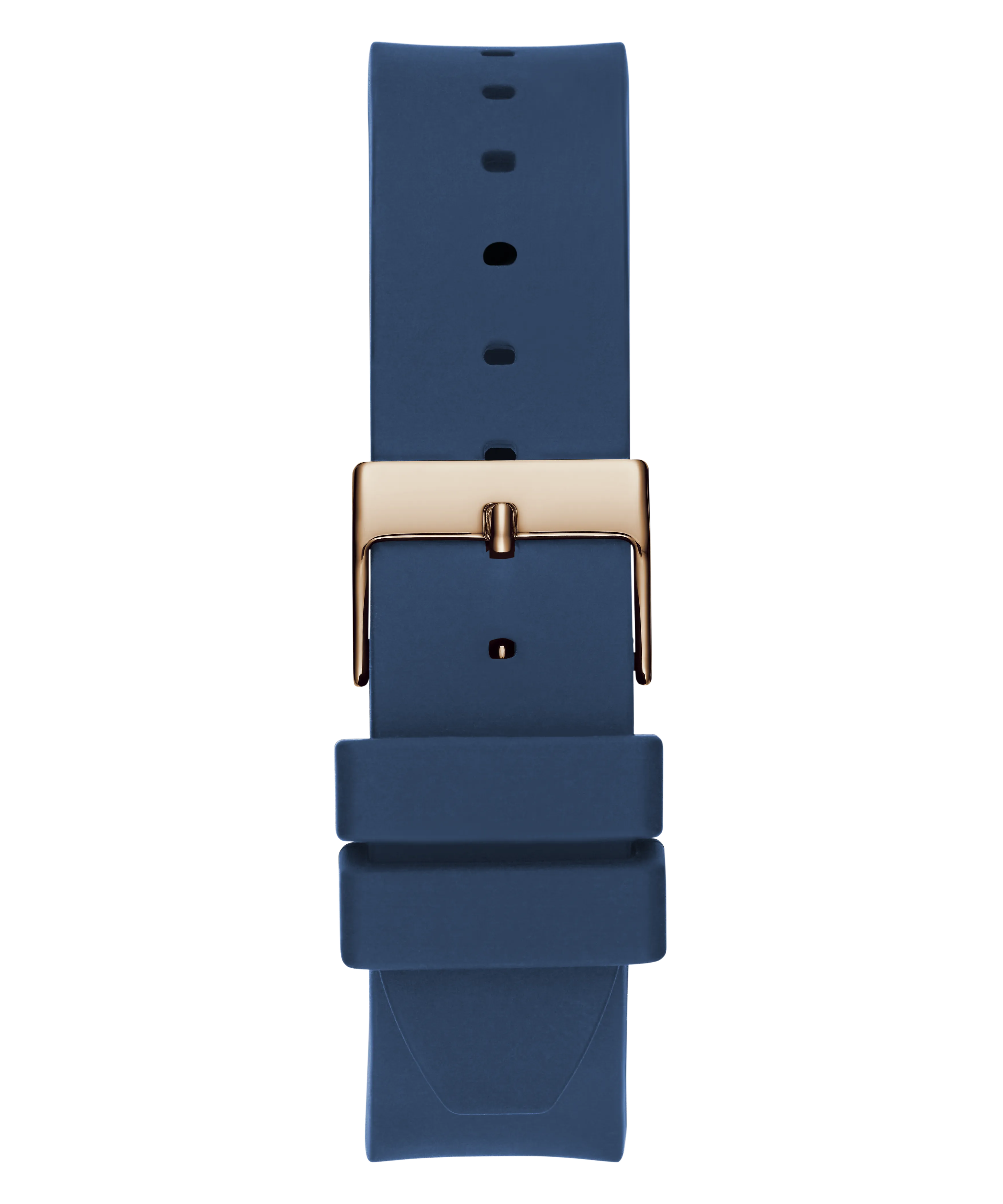 Guess Womens Silicone Watches GUESS Ladies Blue Rose Gold Tone Analog Watch