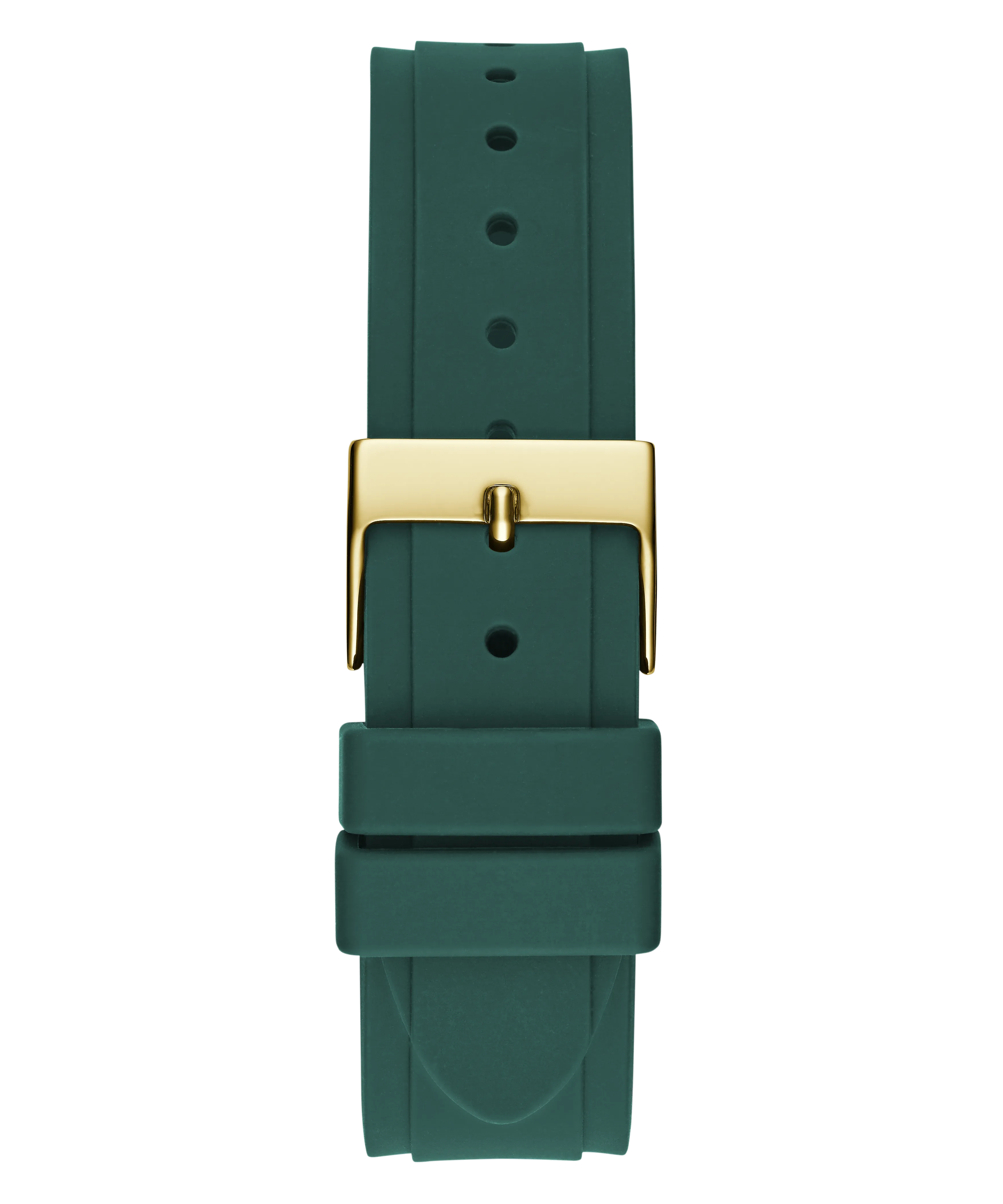 Guess Womens Silicone Watches GUESS Ladies Green Gold Tone Multi-function Watch