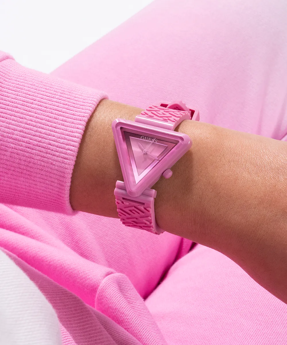 Guess Womens Silicone Watches GUESS Ladies Pink Analog Watch