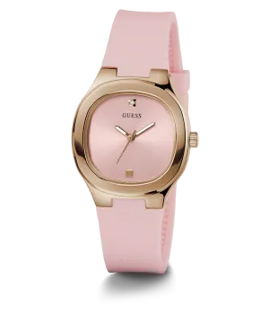 Guess Womens Silicone Watches GUESS Ladies Pink Rose Gold Tone Analog Watch