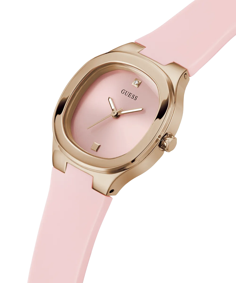 Guess Womens Silicone Watches GUESS Ladies Pink Rose Gold Tone Analog Watch