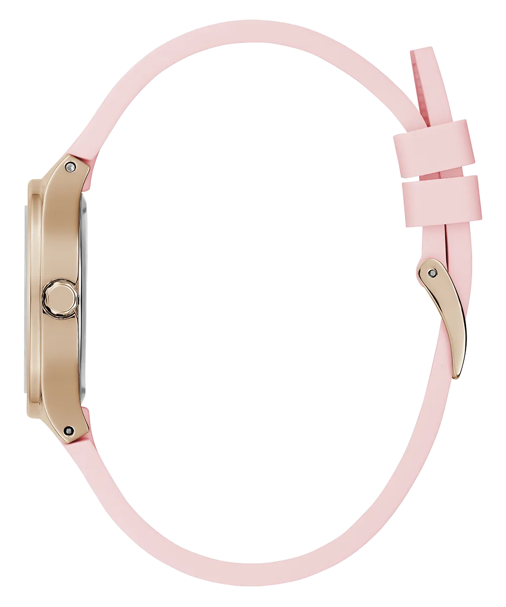 Guess Womens Silicone Watches GUESS Ladies Pink Rose Gold Tone Analog Watch