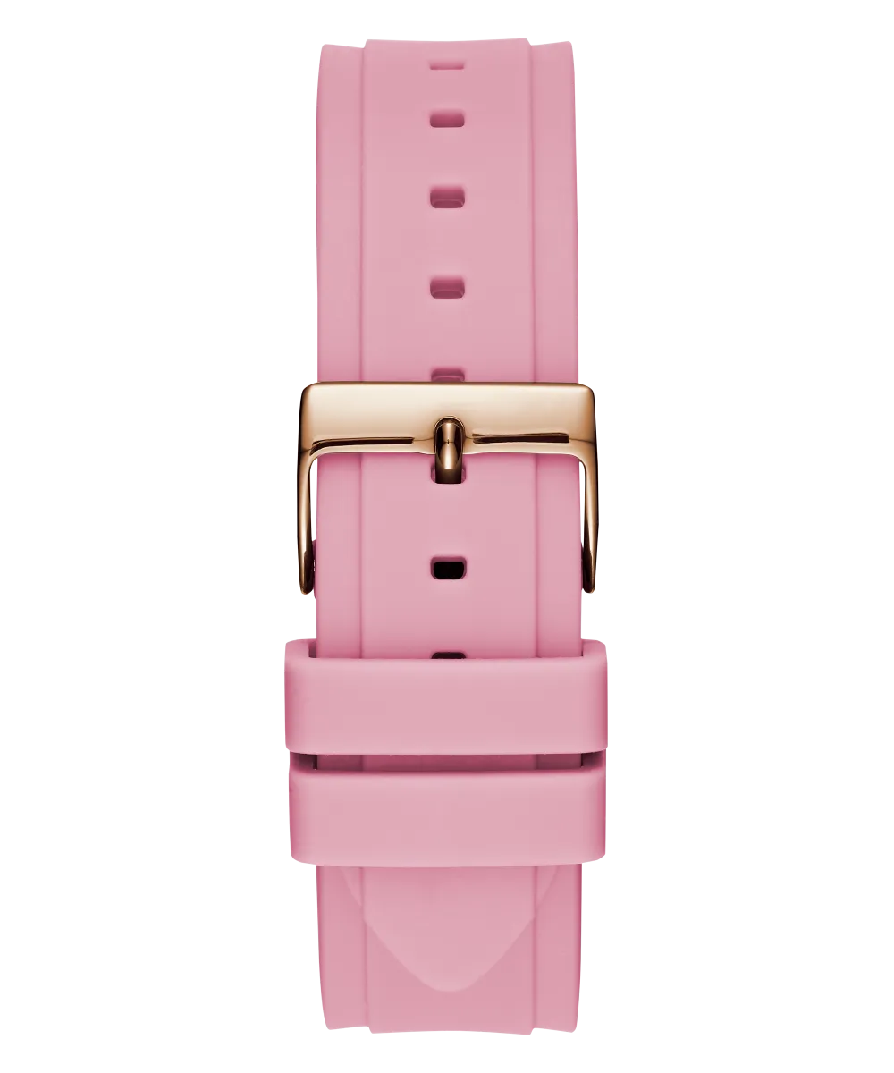 Guess Womens Silicone Watches GUESS Ladies Pink Rose Gold Tone Multi-function Watch