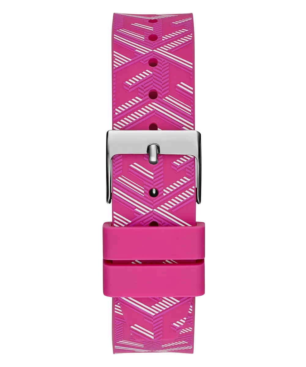 Guess Womens Silicone Watches GUESS Ladies Pink Silver Tone Analog Watch