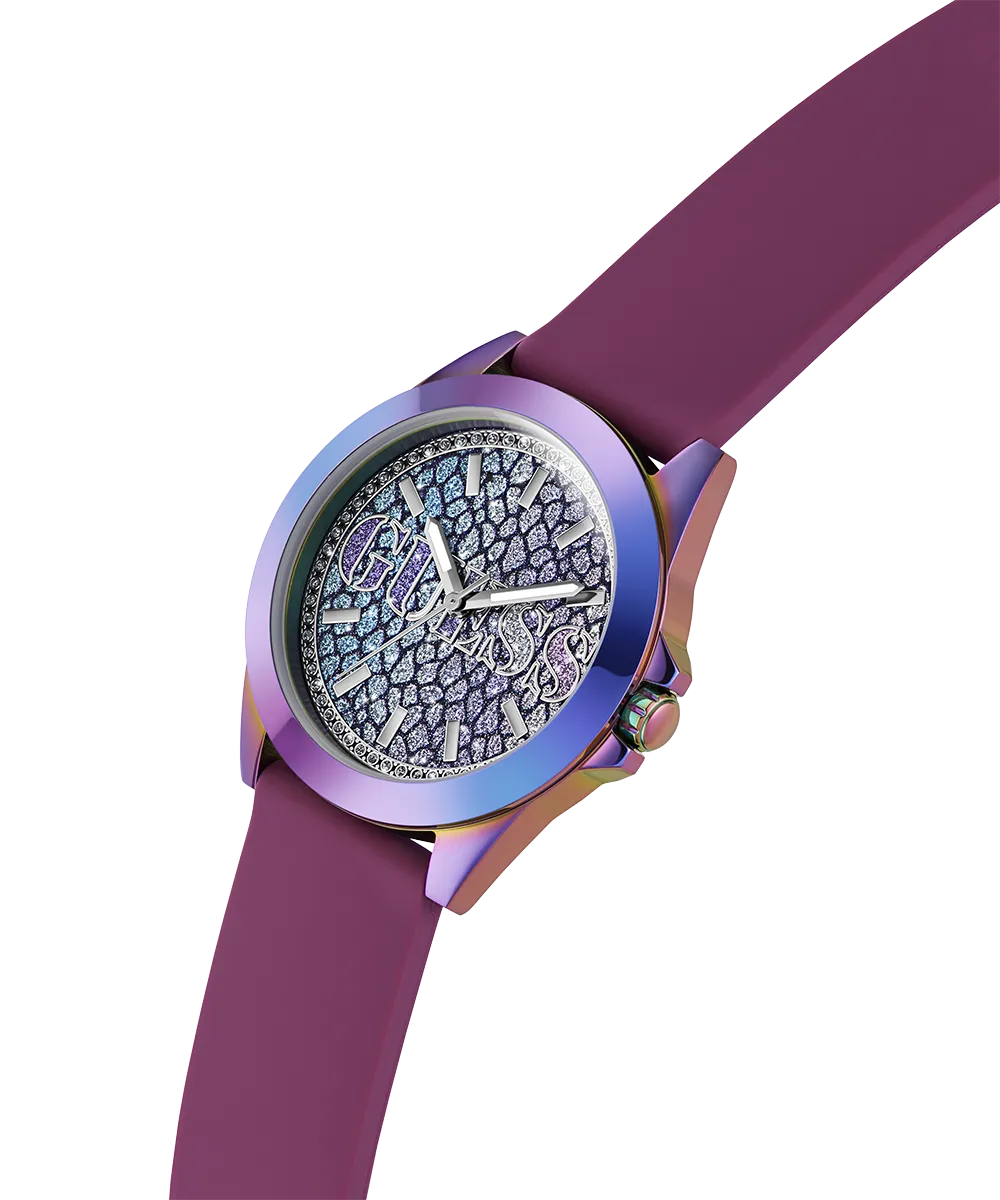 Guess Womens Silicone Watches GUESS Ladies Purple Iridescent Analog Watch