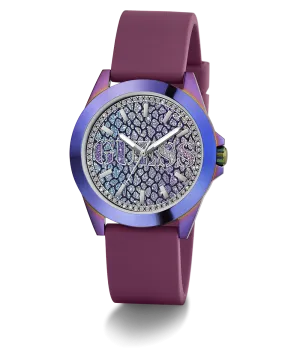 Guess Womens Silicone Watches GUESS Ladies Purple Iridescent Analog Watch