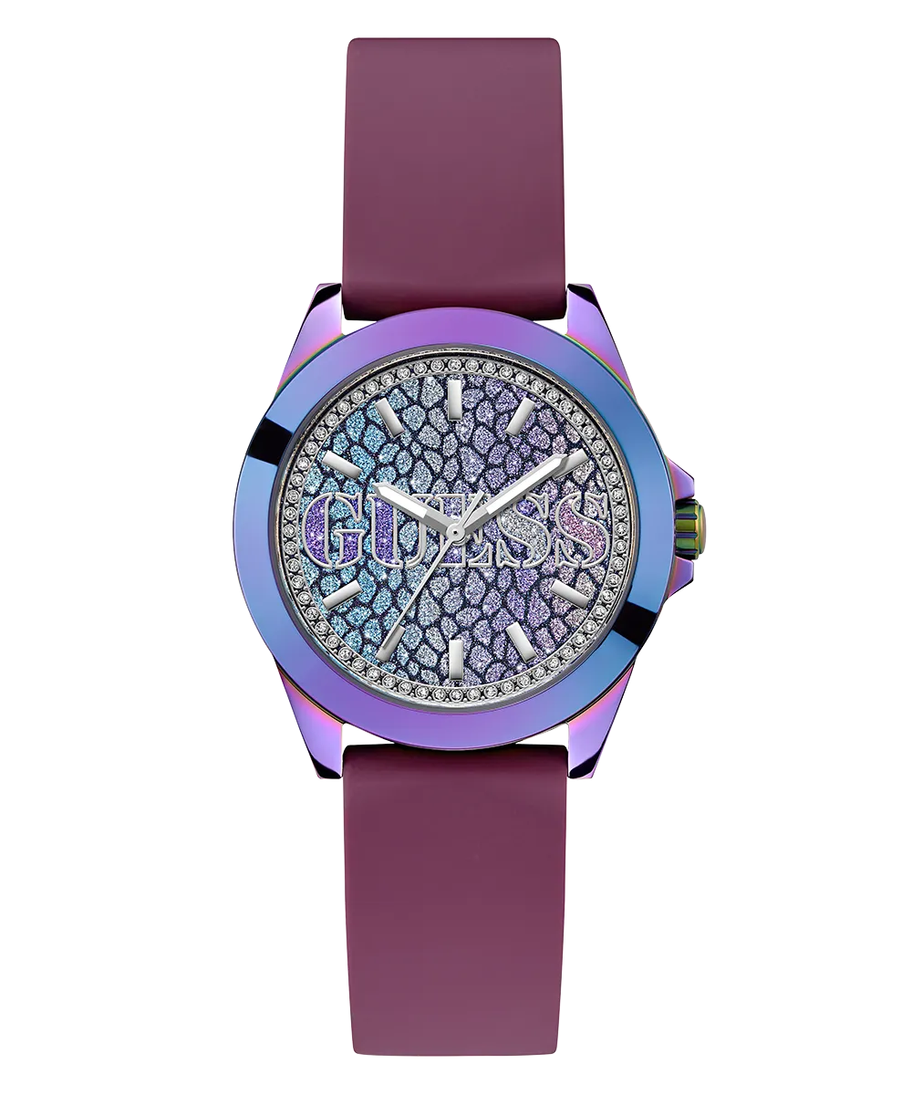 Guess Womens Silicone Watches GUESS Ladies Purple Iridescent Analog Watch