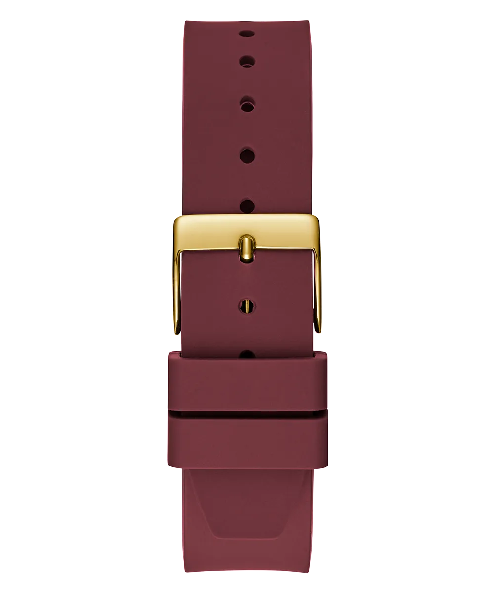 Guess Womens Silicone Watches GUESS Ladies Red Gold Tone Analog Watch