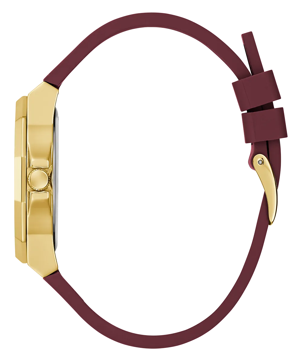 Guess Womens Silicone Watches GUESS Ladies Red Gold Tone Analog Watch