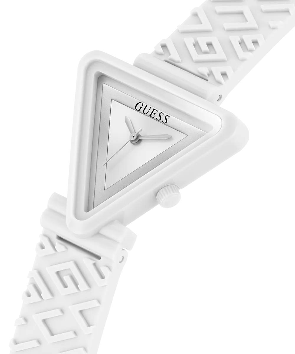 Guess Womens Silicone Watches GUESS Ladies White Analog Watch