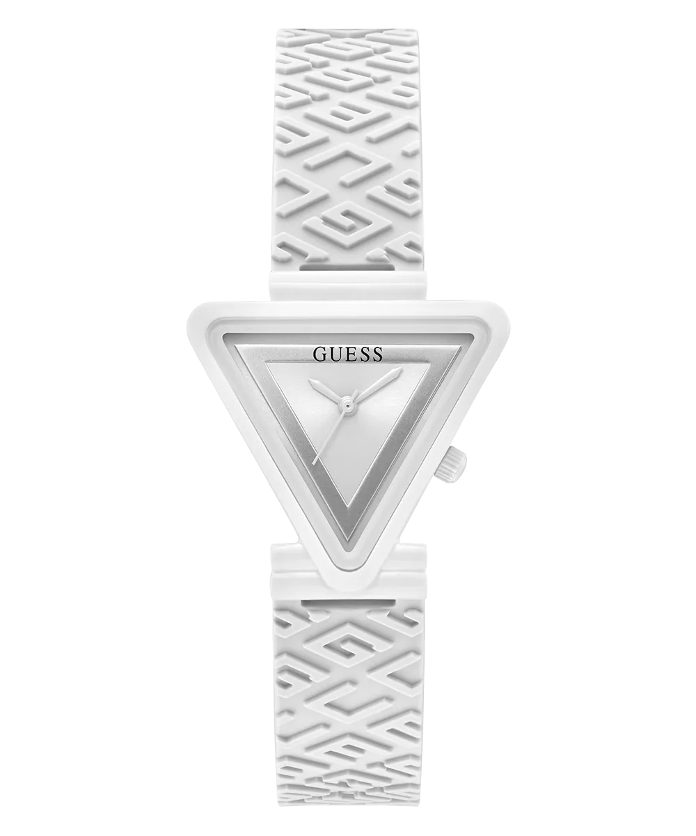 Guess Womens Silicone Watches GUESS Ladies White Analog Watch